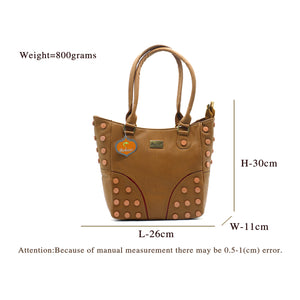 Double Zip Button Fitting Women HandBag - myStore20202019