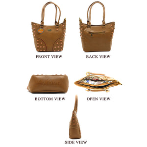 Double Zip Button Fitting Women HandBag - myStore20202019