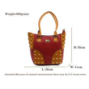 Double Zip Button Fitting Women HandBag - myStore20202019