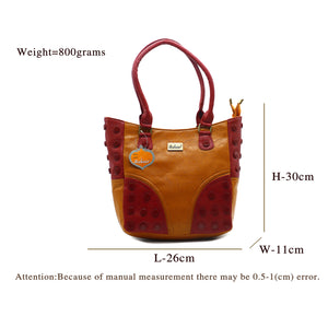 Double Zip Button Fitting Women HandBag - myStore20202019