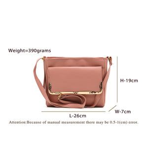 DoubBagle Zip Flap Frame Plain Women Sling - myStore20202019