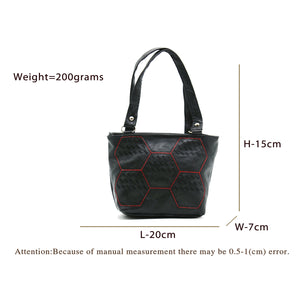 Double Zip Football Stitch Ladies Mini Hand Bag - myStore20202019