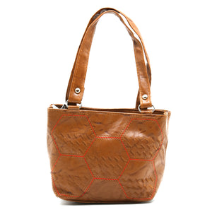 Double Zip Football Stitch Ladies Mini Hand Bag - myStore20202019