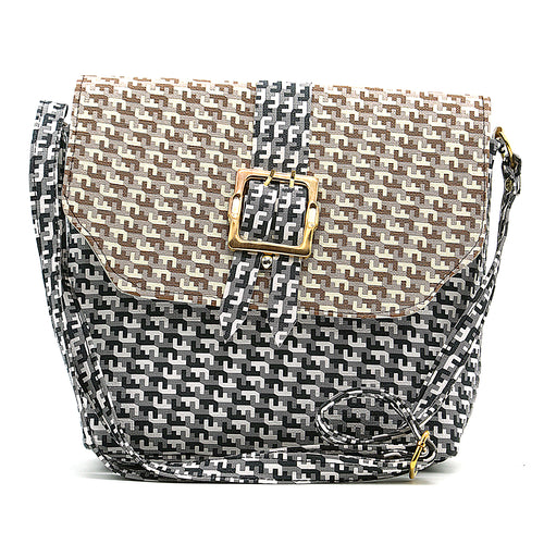 Double Zip F print Flap Buckle Women Sling Bag - myStore20202019