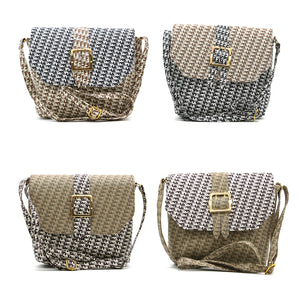 Double Zip F print Flap Buckle Women Sling Bag - myStore20202019
