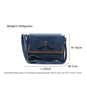 Double Zip Frame Bow Fitting Women Sling Bag - myStore20202019