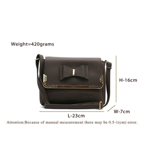 Double Zip Frame Bow Fitting Women Sling Bag - myStore20202019