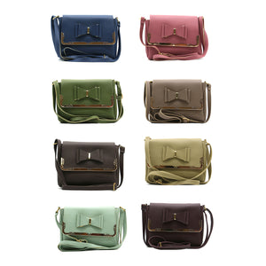 Double Zip Frame Bow Fitting Women Sling Bag - myStore20202019