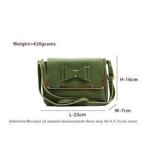 Double Zip Frame Bow Fitting Women Sling Bag - myStore20202019