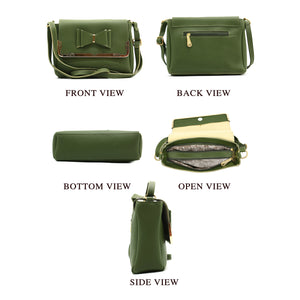 Double Zip Frame Bow Fitting Women Sling Bag - myStore20202019