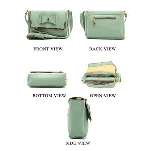 Double Zip Frame Bow Fitting Women Sling Bag - myStore20202019