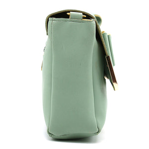 Double Zip Frame Bow Fitting Women Sling Bag - myStore20202019