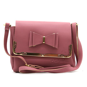 Double Zip Frame Bow Fitting Women Sling Bag - myStore20202019