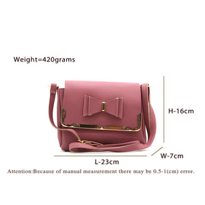 Double Zip Frame Bow Fitting Women Sling Bag - myStore20202019