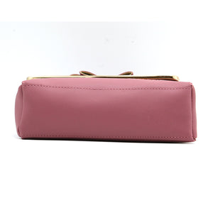 Double Zip Frame Bow Fitting Women Sling Bag - myStore20202019