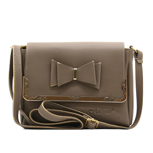 Double Zip Frame Bow Fitting Women Sling Bag - myStore20202019