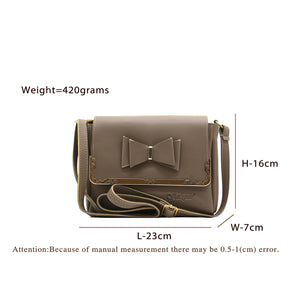 Double Zip Frame Bow Fitting Women Sling Bag - myStore20202019