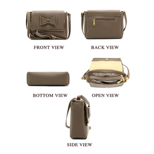Double Zip Frame Bow Fitting Women Sling Bag - myStore20202019