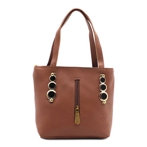 Double Zip Three Circle Fitting Ladies Mini Hand Bag - myStore20202019