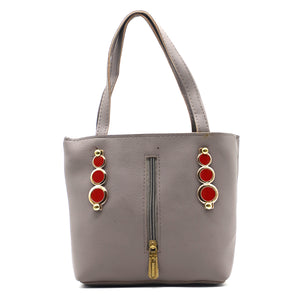 Double Zip Three Circle Fitting Ladies Mini Hand Bag - myStore20202019