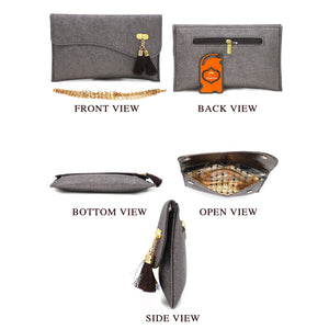Envelope Double Jhumka Fitting Ladies Clutch - myStore20202019