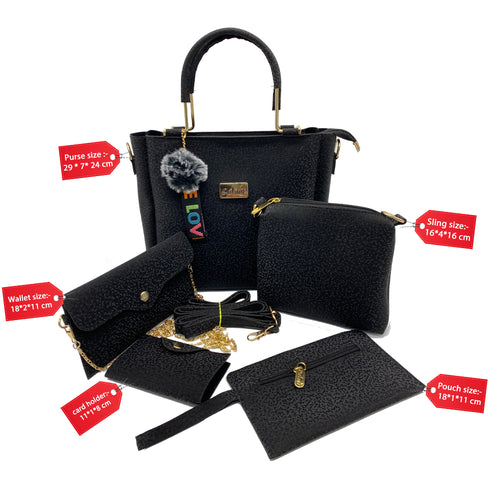 Five Piece Purse Sling Wallet Pouch Ladies Bag Combo - myStore20202019