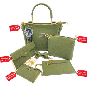 Five Piece Purse Sling Wallet Pouch Ladies Bag Combo - myStore20202019
