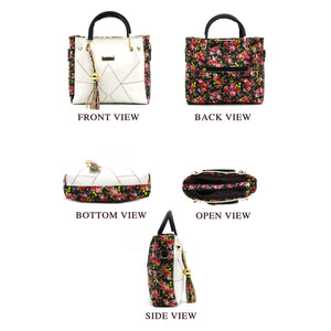 Flower Print V shape Stitched Five Piece Women Combo - myStore20202019