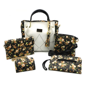 Flower Print V shape Stitched Five Piece Women Combo - myStore20202019