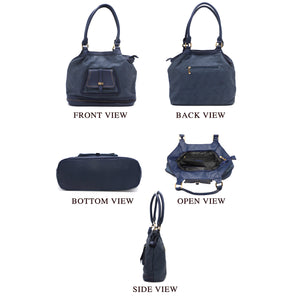 Front Pocket Single Zip Mat Finish Ladies HandBag - myStore20202019