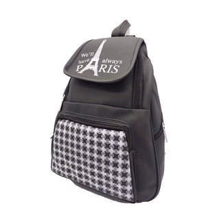 Girl's Backpack With Front Pocket Checks Print - myStore20202019