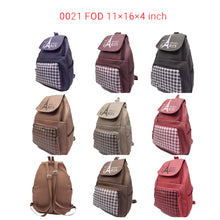 Load image into Gallery viewer, Girl&#39;s Backpack With Front Pocket Checks Print - myStore20202019
