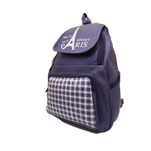 Girl's Backpack With Front Pocket Checks Print - myStore20202019
