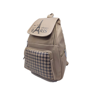 Girl's Backpack With Front Pocket Checks Print - myStore20202019
