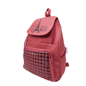 Girl's Backpack With Front Pocket Checks Print - myStore20202019