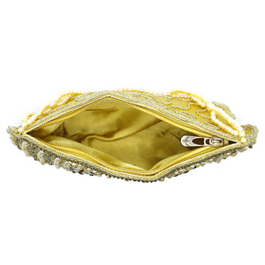 Party Wear Clutch With Moti Work And Boat Shape - myStore20202019