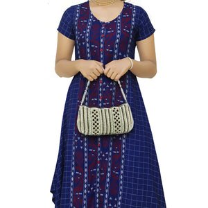 Party Wear Clutch With Moti Work And Boat Shape - myStore20202019
