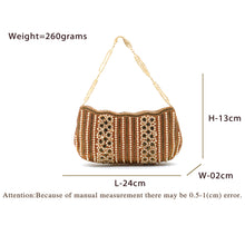 Load image into Gallery viewer, Party Wear Clutch With Moti Work And Boat Shape - myStore20202019
