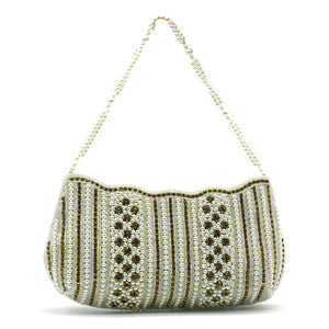 Party Wear Clutch With Moti Work And Boat Shape - myStore20202019