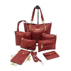 Women's Handbag With Seven Piece Purse Sling Mini Bag Wallet 2 Pouch Ladies Bag Combo - myStore20202019