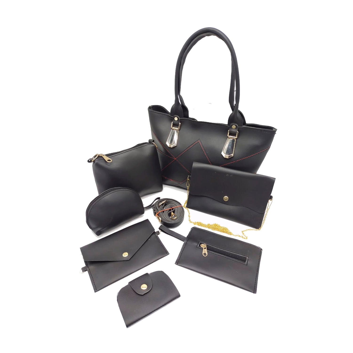 Women's Handbag With Seven Piece Purse Sling Wallet Pouch Ladies