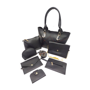 Women's Handbag With Seven Piece Purse Sling Wallet 3 Pouch Ladies Bag Combo - myStore20202019