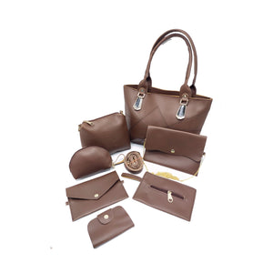 Women's Handbag With Seven Piece Purse Sling Wallet 3 Pouch Ladies Bag Combo - myStore20202019