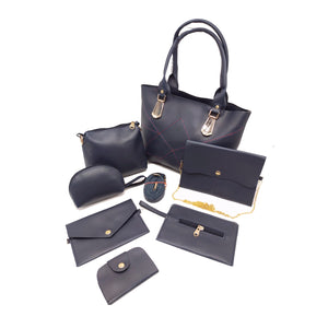 Women's Handbag With Seven Piece Purse Sling Wallet 3 Pouch Ladies Bag Combo - myStore20202019