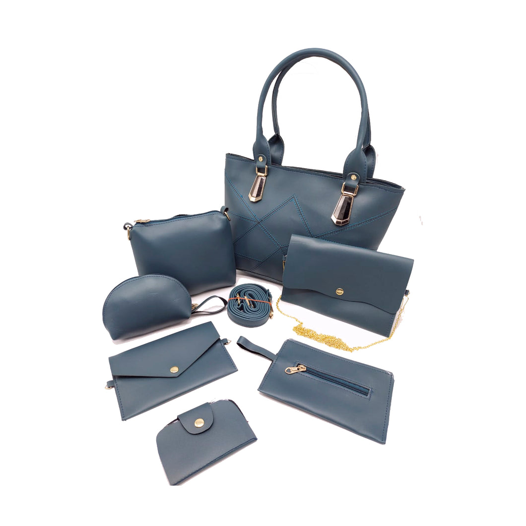 Buy LaFille Pack Of 4 Navy Blue Solid Handbags - Handbags for Women 8072159  | Myntra
