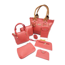 Load image into Gallery viewer, Women&#39;s Handbag With Seven Piece Purse Sling Wallet Pouch Mobile Cover Card Holder Ladies Bag Combo - myStore20202019
