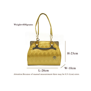 Single Zip Frame Shine Ladies HandBag - myStore20202019