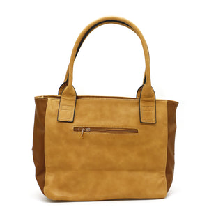 Single Zip Plain Double Color Ladies HandBag - myStore20202019