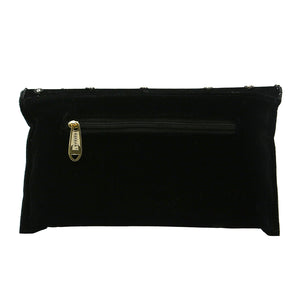 Stone Moti Work Velvet Women Clutch - myStore20202019