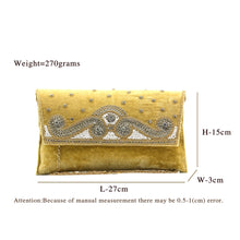 Load image into Gallery viewer, Stone Moti Work Velvet Women Clutch - myStore20202019
